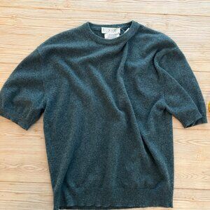 TSE Hunter Green Cashmere Short Sleeve Cashmere Sweater | Size Large